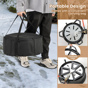 58000 BTU Propane Firepit - Black by Costway