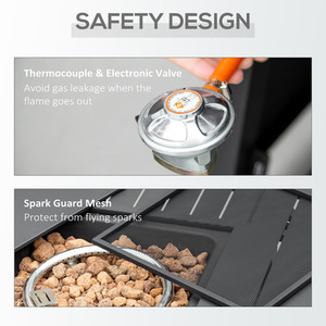 Outsunny Rattan-style 40,000 BTU Propane Gas Fire Pit Table with Cover by Outsunny