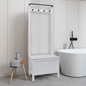 Karlstad Bathroom Storage and Coat Hook Cabinet in Classic White - White by Noa and Nani