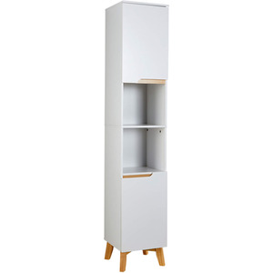 Florence 2 Door Tall Bathroom Storage Cabinet Unit White - White by 5056065469585