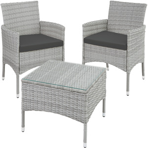 Rattan Garden Furniture Set Lucerne Two Sets Of Cushion Covers by tectake