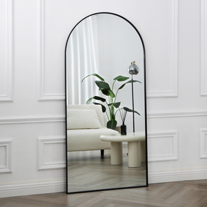 Anax Full Length Arch Mirror - Black by Home Garden Direct