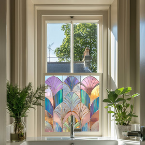 Petina Art Deco Stained Glass Privacy Window Film by Creative Printing Solutions