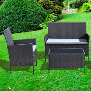 4-Seater Marylebone Rattan Set - Black