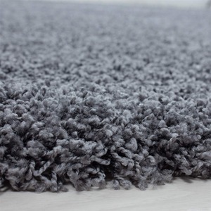 Abaseen Dark Grey Shaggy Rug Rectangular Soft Touch Thick Pile - Dark Grey / 110cm by Abaseen