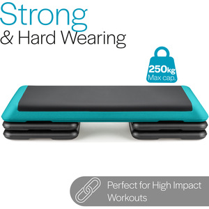 3 Level Professional Aerobic Step - Teal by Core Balance