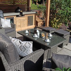 Paris 6 Piece Sofa Dining Set - Grey by Royalcraft