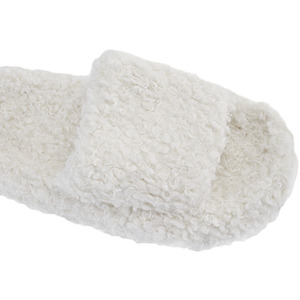 Soft Plush Open-Toe Cotton Slippers by Livingandhome
