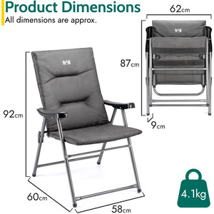 Monarch Folding Padded Camping Chair by Trail