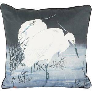Ohara Kohson Oriental Cranes Cushion - Multicolour