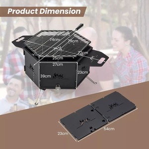 Charcoal Grill Rotatable Barbecue - Black by Wyld and Coco