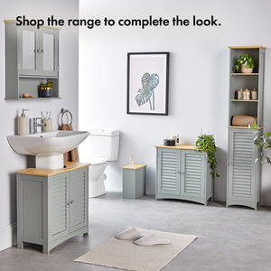 Shrewsbury Under Sink Bathroom Cabinet - Grey by VonHaus