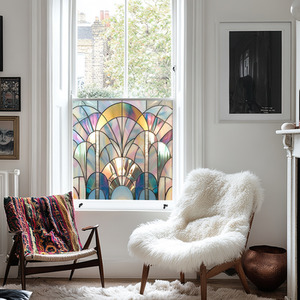 Naples Art Deco Stained Glass Privacy Window Film by Creative Printing Solutions