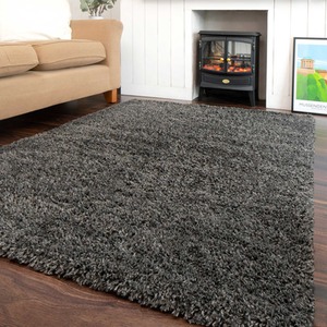 Super Soft Slate Grey Shaggy Living Area Rug by The Rug House