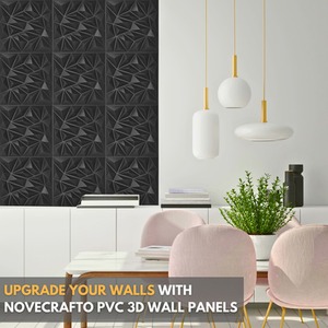 3D Wall Panels (50x50 cm) PVC Cladding Panel in 3D Diamond Design by NOVECRAFTO