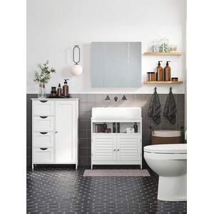 Bathroom Storage Cabinet with 4 Drawers - White by VASAGLE