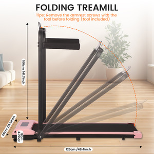 2 in 1 Foldable Home Fitness Walking Running Treadmill