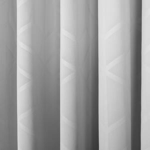 Geo Embossed Eyelet Blackout Curtains - Silver / 228cm by OHS