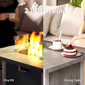 Outsunny 40,000 BTU Propane Gas Fire Pit Table by Outsunny