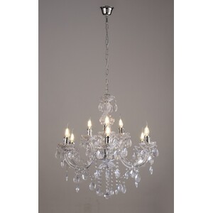 Floria Chandelier, Acrylic Sconce Acrylic Droplets 6Polished Chrome - Polished Chrome