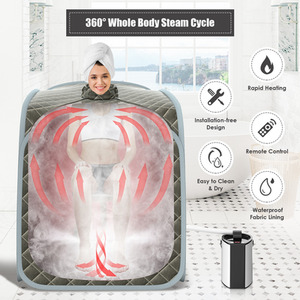 Portable Steam Spa Sauna - Grey by Costway