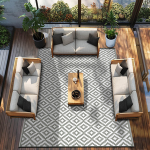 Grey and White Green Decore Nirvana Reversible Outdoor Rug - Grey/White / 360cm / 270cm by Green Decore