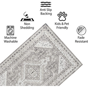 Vernal Senglea Grey Machine Washable Rug - Grey / 200 cm x 300 cm by Vernal