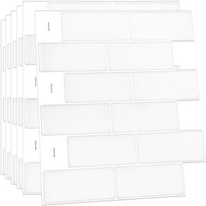 3D Glossy Peel and Stick Wall Tile Stickers - White / 12 by WALPLUS