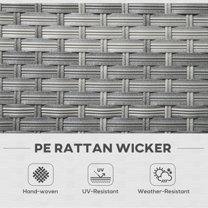 Outsunny 5 Pieces Patio Garden Rattan Sofa Furniture Set with Stools, Table - Grey by Outsunny