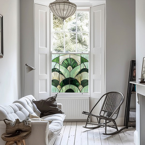 Albonese Art Deco Stained Glass Privacy Window Film by Creative Printing Solutions