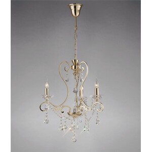 Vela Ceiling Pendant Chandelier 3 Light French Gold, Crystal - French Gold