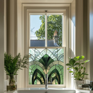 Badia Art Deco Stained Glass Privacy Window Film by Creative Printing Solutions