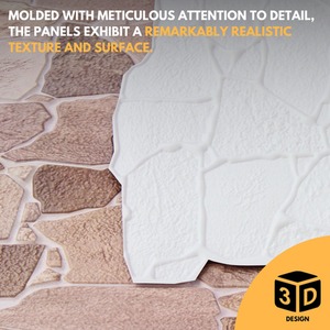 3D Wall Panels (96x48 cm) PVC Cladding Panel Wild Stone Effect by NOVECRAFTO