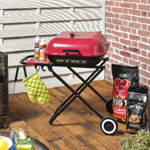Jerez Folding Charcoal BBQ - Red by BBQ Chef