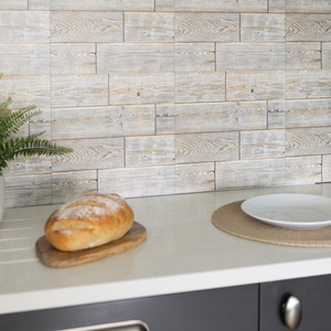 Rustic Oak Self Adhesive Wall Tiles - Beige by d-c-fix