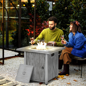 Outsunny 40,000 BTU Propane Gas Fire Pit Table - Grey by Outsunny