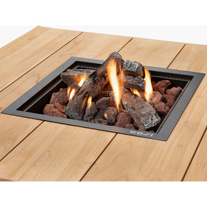 Cosipure 100cm Teak Square Fire Pit - Black by Pacific Lifestyle