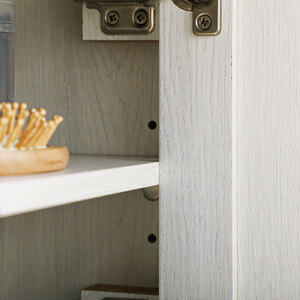 kleankin Farmhouse Bathroom Cabinet Bathroom Wall Cabinet - White by kleankin