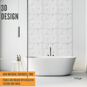 3D Wall Panels with Adhesive Included, Geometric Squares Design by NOVECRAFTO