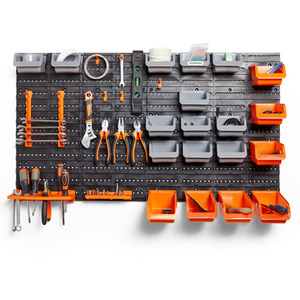 44 Piece Wall Mounted Pegboard Hook - Black by VonHaus