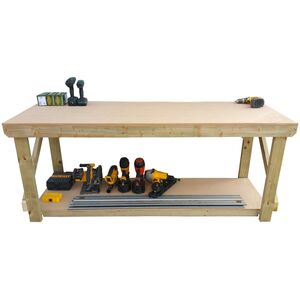 MDF Top Wooden Workbench - Natural / 240cm by Arbor Garden Solutions