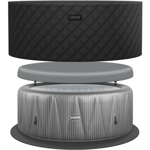 Wave Atlantic 6-Person Inflatable Hot Tub with Integrated Heater - Grey Rattan / EnergySave Bundle by Wave