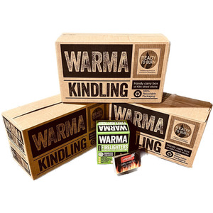 Warma Kindling Wood, Wool Firelighters, Matches Bundle - Natural by Warma