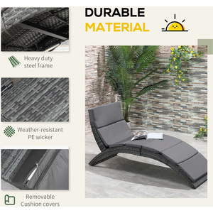 Outsunny Sun Lounger Rattan Hommock by Outsunny