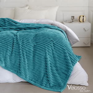 Snug Soft Chunky Ribbed Cord Plush Throw Blanket by Velosso