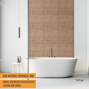 3D Wall Panels (50cm x 50cm) PVC Cladding Panel in Soft Wave Design by NOVECRAFTO