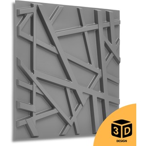 3D Wall Panels (50x50 cm) PVC Cladding Panel in Geometric Line Design by NOVECRAFTO