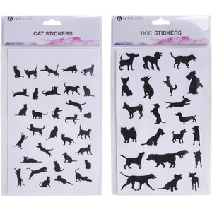 Embossed Foil Cat or Dog Stickers by Art Studio