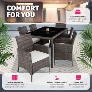 Rattan Garden Furniture Set 61 With Protective Cover by tectake