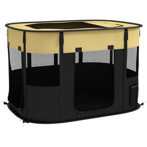 Foldable Dog Pen with Storage Bag for Indoor Outdoor Use - Yellow / 64cm by PawHut